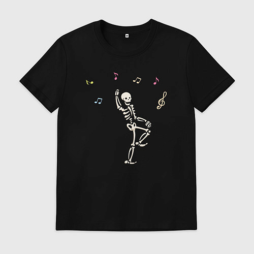 Мужская футболка Скелет танцует / Черный – фото 1