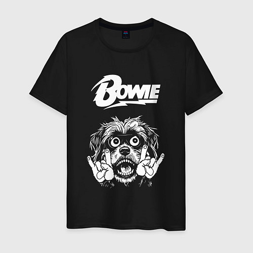 Мужская футболка David Bowie rock dog / Черный – фото 1