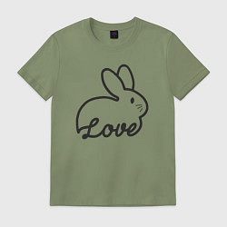Футболка хлопковая мужская Bunny lover, цвет: авокадо