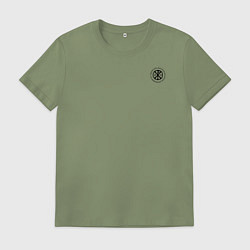 Футболка хлопковая мужская Сокрушу пред ним врагов его хризма черная, цвет: авокадо