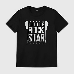Футболка хлопковая мужская Маленькая рок звезда, цвет: черный
