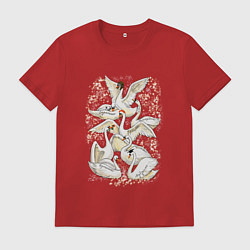 Футболка хлопковая мужская Восемь лебедей, цвет: красный