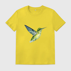 Футболка хлопковая мужская Колибри зелёная, цвет: желтый
