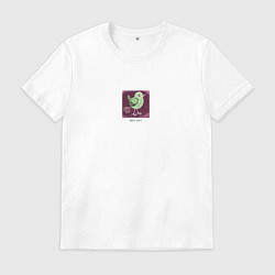 Футболка хлопковая мужская Маленькая птичка, цвет: белый