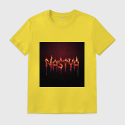 Футболка хлопковая мужская Огненное имя Настя, цвет: желтый