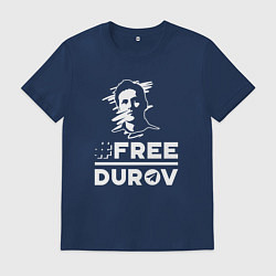 Футболка хлопковая мужская Release Durov, цвет: тёмно-синий