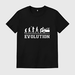 Футболка хлопковая мужская Эволюция механика, цвет: черный