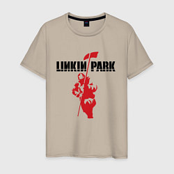 Футболка хлопковая мужская Linkin park rock, цвет: миндальный