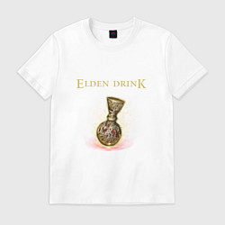 Футболка хлопковая мужская Elden drink meme, цвет: белый