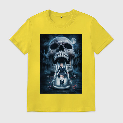 Мужская футболка Череп-горка / Желтый – фото 1
