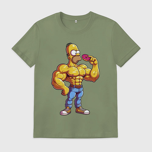 Мужская футболка Гомер культурист / Авокадо – фото 1