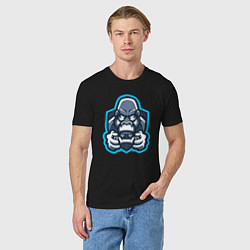 Футболка хлопковая мужская Gamer monkey, цвет: черный — фото 2