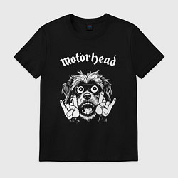 Футболка хлопковая мужская Motorhead rock dog, цвет: черный