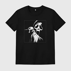 Футболка хлопковая мужская Крик с ножом, цвет: черный