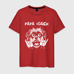 Футболка хлопковая мужская Papa Roach rock dog, цвет: красный