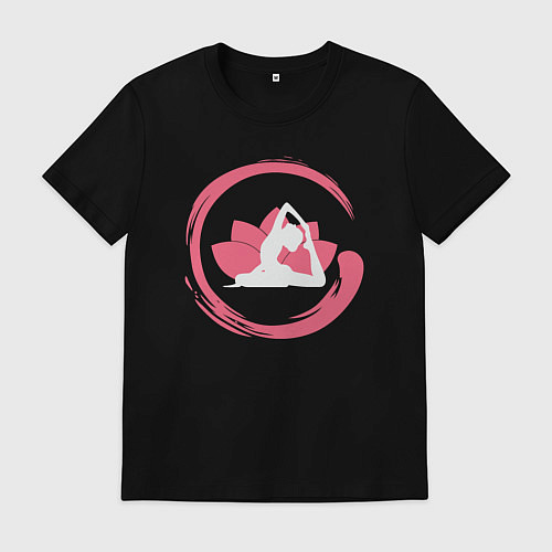 Мужская футболка Йога и лотос / Черный – фото 1