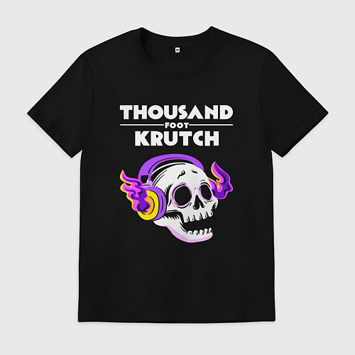 Мужская футболка Thousand Foot Krutch - неоновый череп / Черный – фото 1