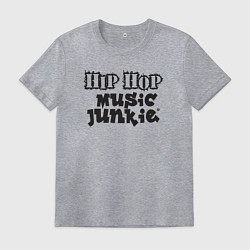 Футболка хлопковая мужская Обожатель хип-хопа, цвет: меланж