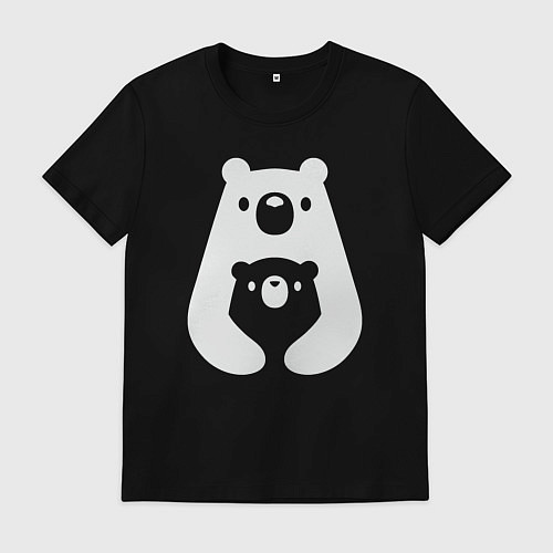 Мужская футболка Обнимашки-мишки / Черный – фото 1