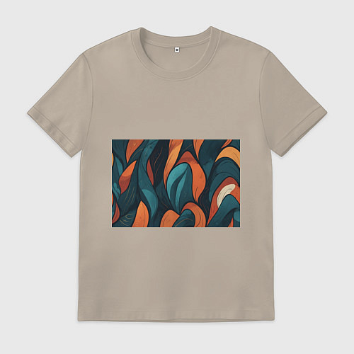 Мужская футболка Темные и теплые контрасты / Миндальный – фото 1