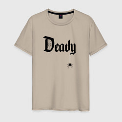 Футболка хлопковая мужская Deady - папа на хэллоуин, цвет: миндальный