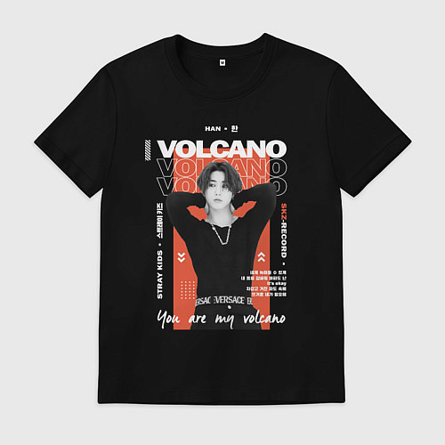 Мужская футболка Stray kids Han volcano / Черный – фото 1