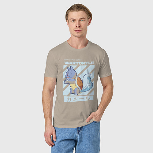 Мужская футболка Покемоны Вартортл Wartortle / Миндальный – фото 3