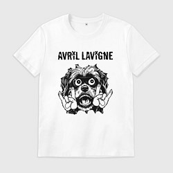 Футболка хлопковая мужская Avril Lavigne - rock dog, цвет: белый