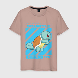 Футболка хлопковая мужская Покемоны Сквиртл Squirtle, цвет: пыльно-розовый