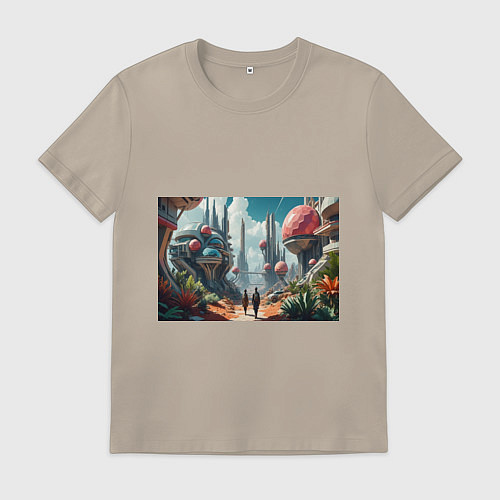 Мужская футболка Планета фантастика / Миндальный – фото 1