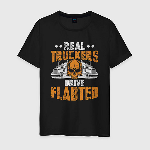 Мужская футболка Real truckers drive flabted / Черный – фото 1