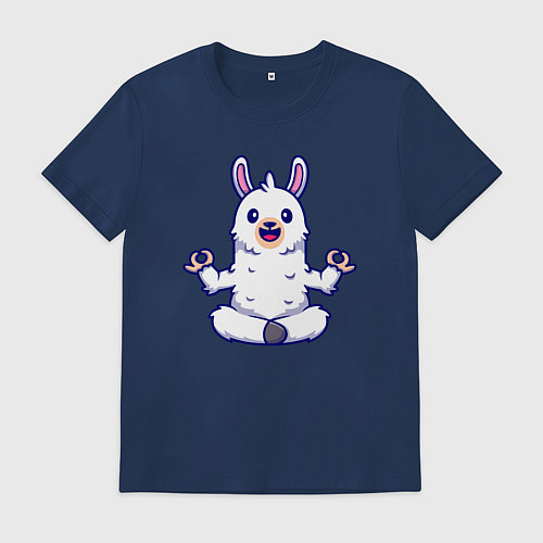 Мужская футболка Йога альпака / Тёмно-синий – фото 1