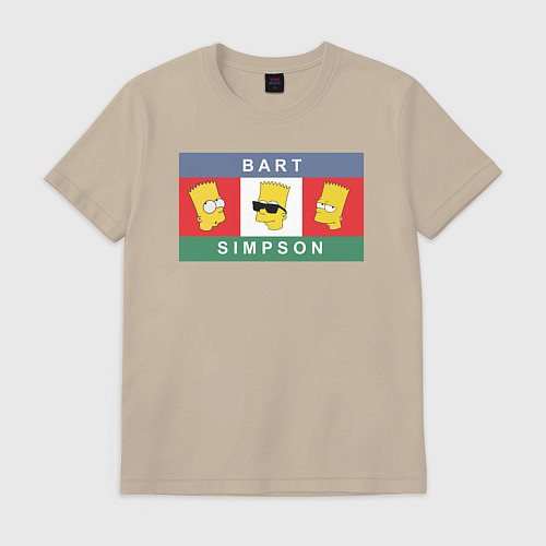 Мужская футболка Bart Simpson дикая голова / Миндальный – фото 1