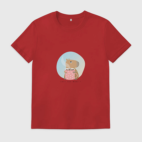 Мужская футболка Capybara love you / Красный – фото 1