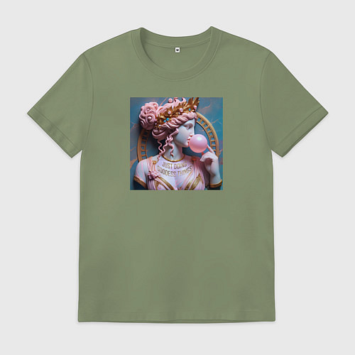 Мужская футболка Богиня с розовой жвачкой / Авокадо – фото 1