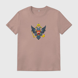 Футболка хлопковая мужская Россия герб символика, цвет: пыльно-розовый
