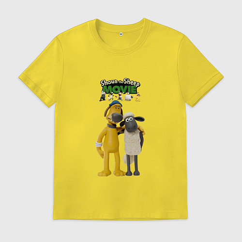 Мужская футболка Барашек Шон с битцером / Желтый – фото 1