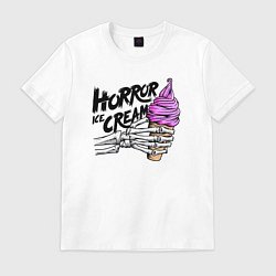 Футболка хлопковая мужская Horror ice cream, цвет: белый