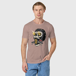 Футболка хлопковая мужская Смертельный байк, цвет: пыльно-розовый — фото 2