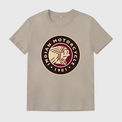 Футболка хлопковая мужская Вождь дорог, цвет: миндальный