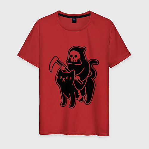 Мужская футболка Жнец и его кот / Красный – фото 1