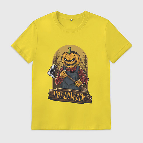 Мужская футболка Тыква монстр / Желтый – фото 1