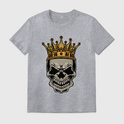 Футболка хлопковая мужская Череп с короной, цвет: меланж