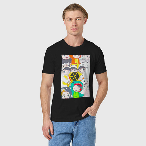 Мужская футболка Exo в костюмах животных / Черный – фото 3