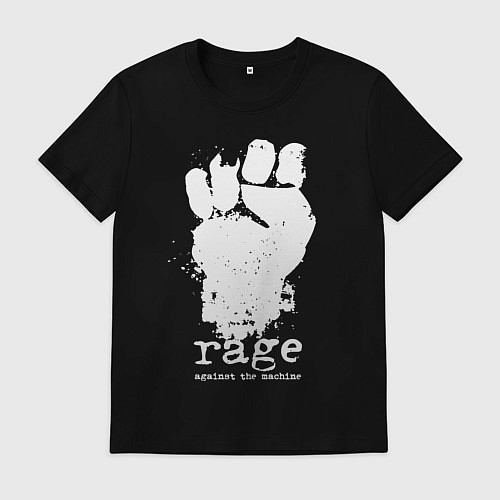 Мужская футболка RATM - white fist / Черный – фото 1