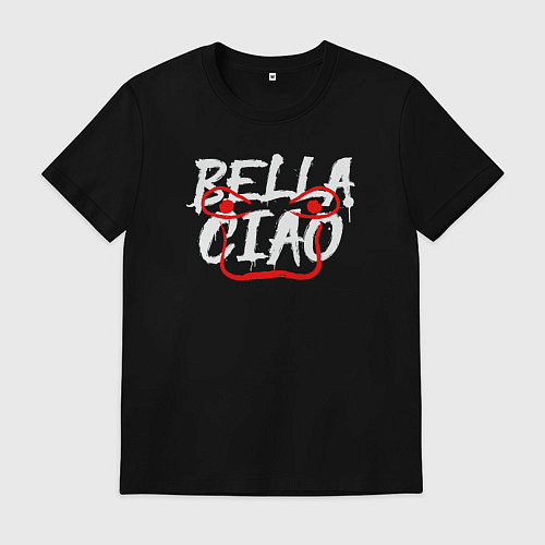 Мужская футболка Bella ciao face / Черный – фото 1