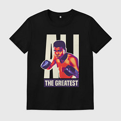 Футболка хлопковая мужская Величайший Али, цвет: черный