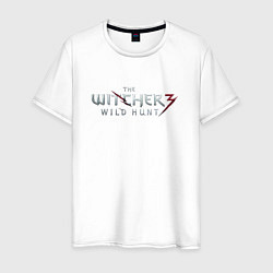 Футболка хлопковая мужская The Witcher 3 logo, цвет: белый