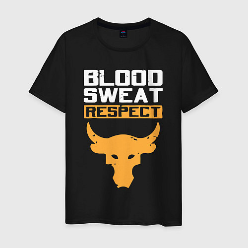 Мужская футболка Blood sweet respect logo / Черный – фото 1