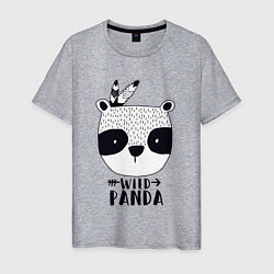 Футболка хлопковая мужская Wild panda, цвет: меланж